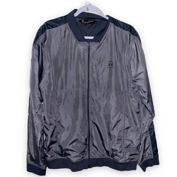 Under Armour-Men's Sport Style Wind Bomber Jacket- Full ZiP Windbreaker - Picture 2 of 12